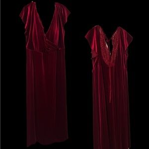 Elegant Red Velvet Gown